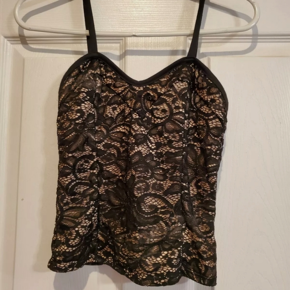 Charlotte Russe Black Lace Crop Top